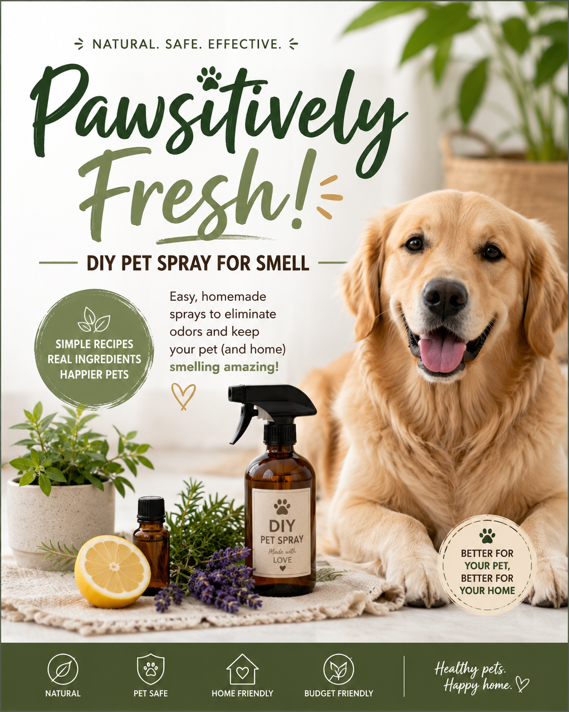 Ebook: DIY Pet Deodorizing Sprays for Pet